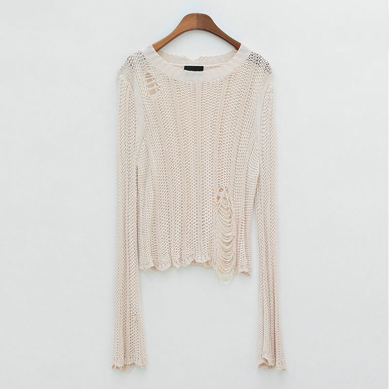 O Neck See Through Shirt Mssza