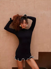 Ruffled Long Sleeve Ball Gown Mssaz Desses