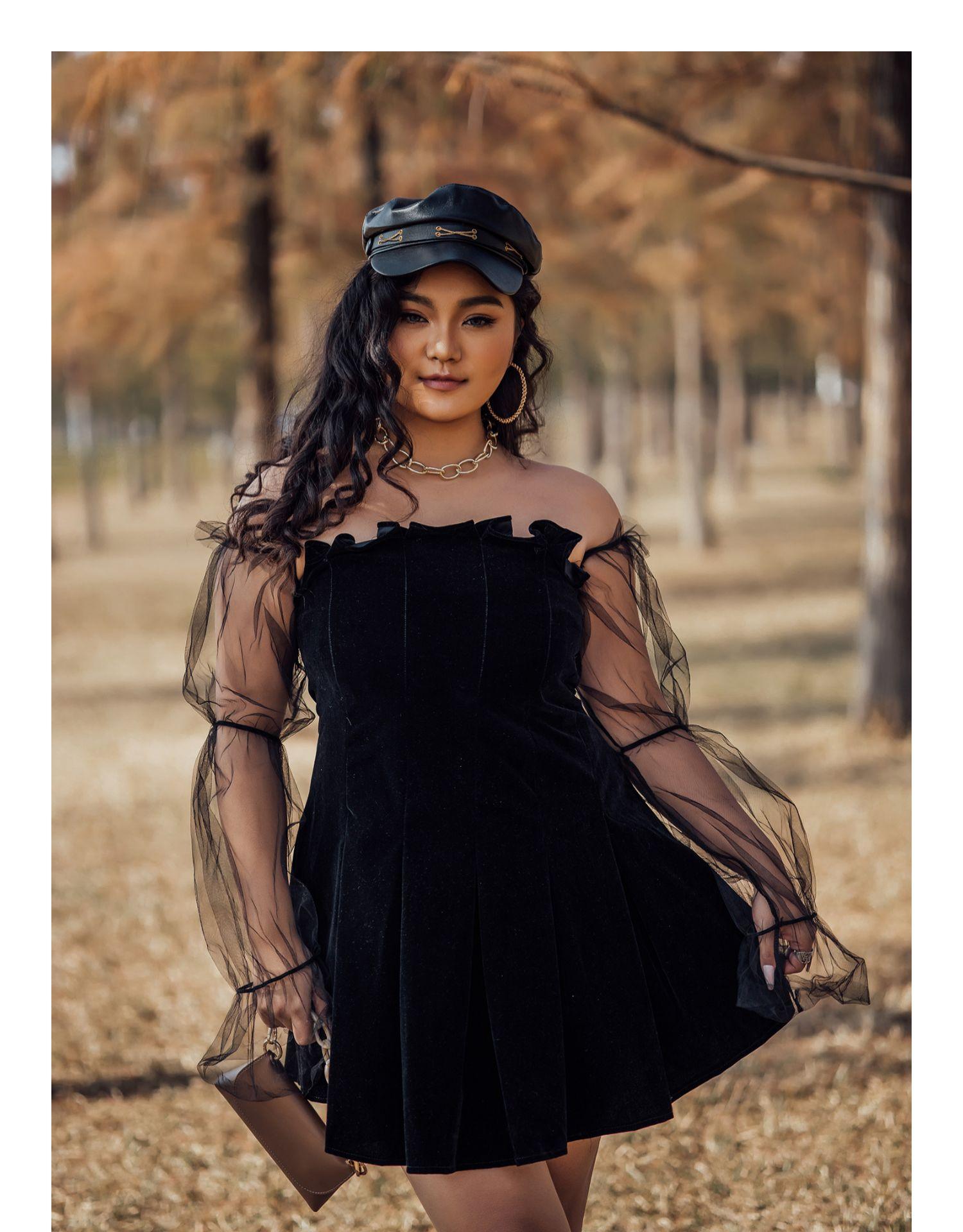 Off Shoulder Lantern Sleeve Mini Dress Mssaz Desses
