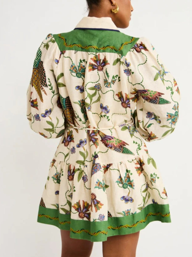 Belted Floral Dress Mssaz Desses