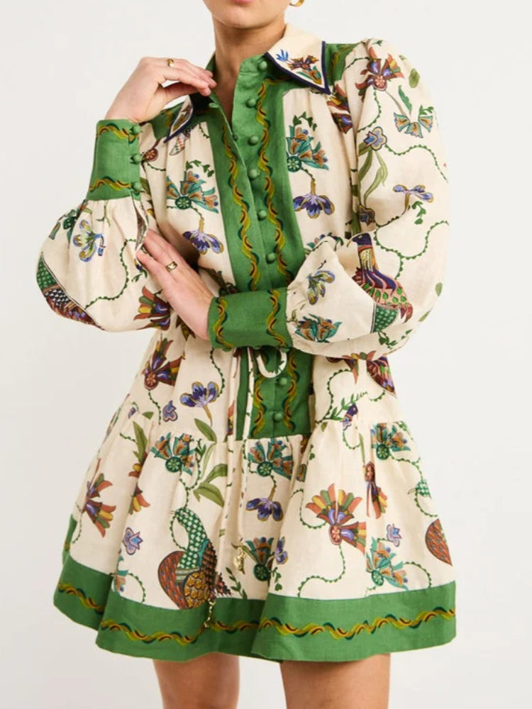 Belted Floral Dress Mssaz Desses