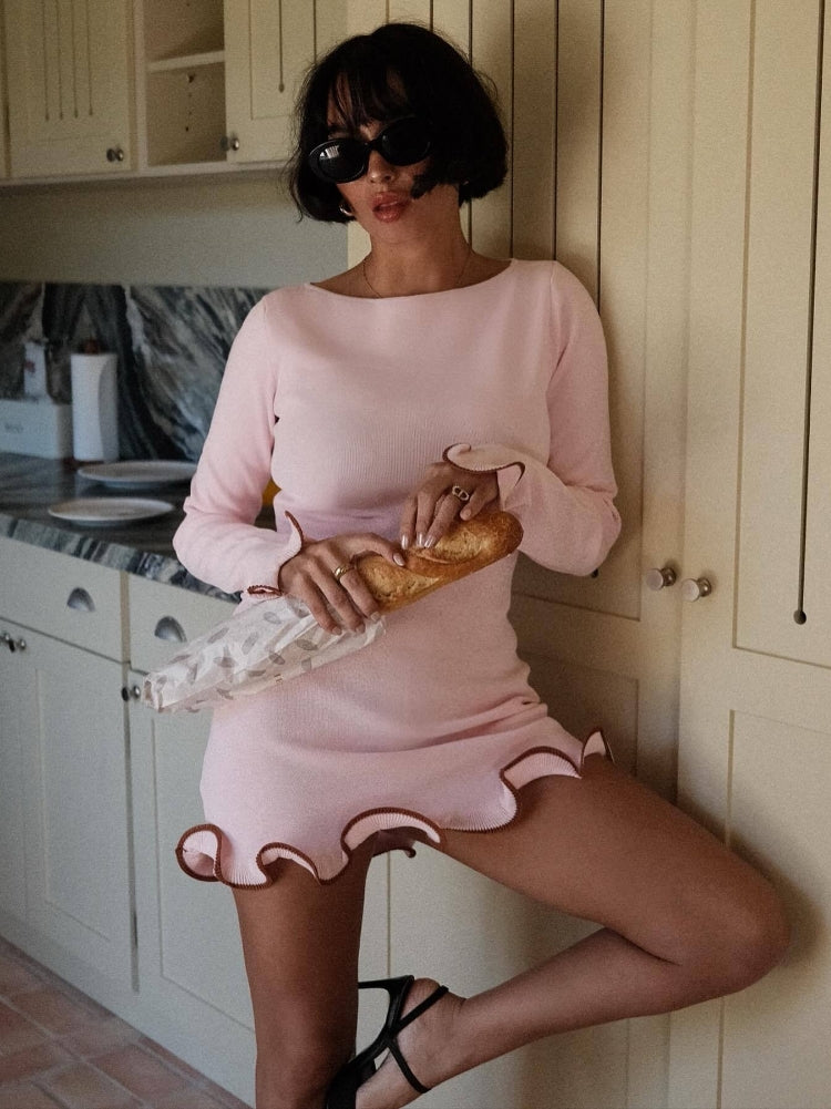 Ruffled Long Sleeve Ball Gown Mssaz Desses