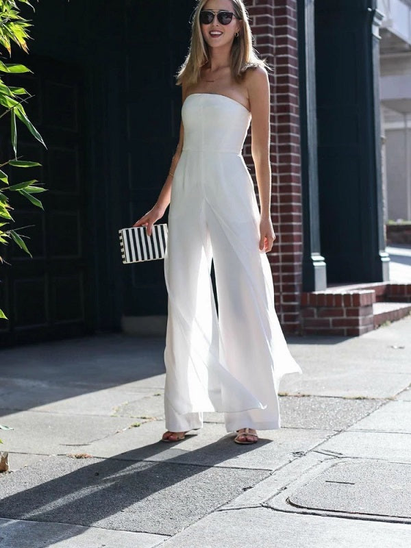 Off Shoulder Long Trousers Jumpsuit Mssza