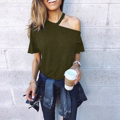 Off Shoulder Short Sleeve Casual Street Wear Blouse Mssza