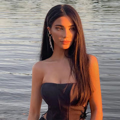 Casual Off Shoulder Strapless Sleeveless Lace Up Bustier Corset Crop Tops Mssza