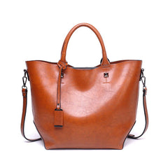 Oil Wax Big Tote High Capacity Leather Handbags Mssza