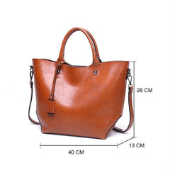 Oil Wax Big Tote High Capacity Leather Handbags Mssza