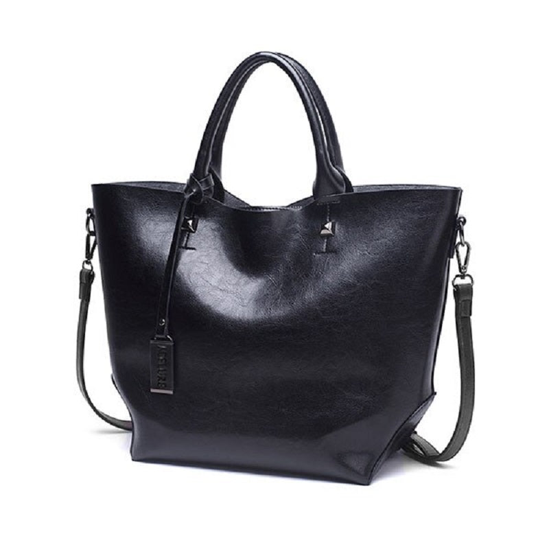 Oil Wax Big Tote High Capacity Leather Handbags Mssza