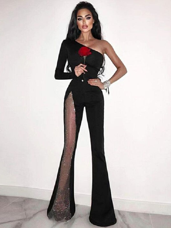 One Shoulder Bandage Party Rompers Jumpsuits Mssza
