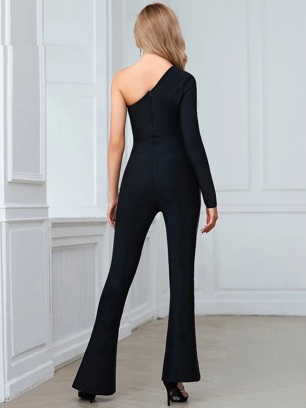 One Shoulder Bandage Party Rompers Jumpsuits Mssza
