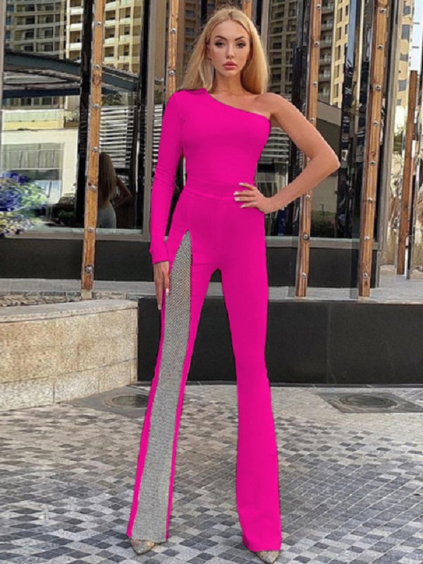 One Shoulder Bandage Party Rompers Jumpsuits Mssza