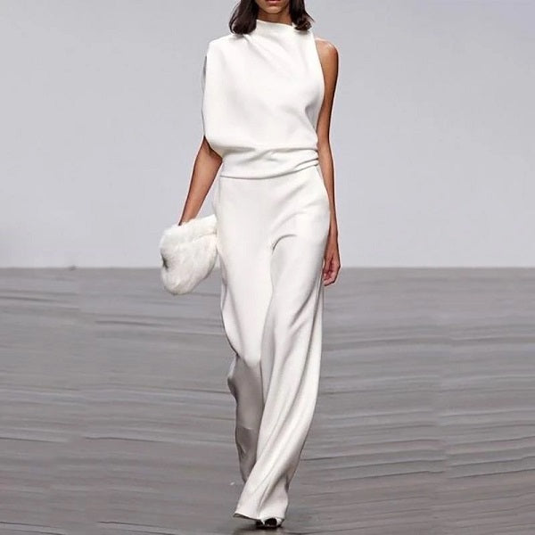One Shoulder Long Trousers Pants Jumpsuit Mssza