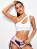 One Shoulder Shockproof Yoga Running Push Up Fitness Bra Mssza
