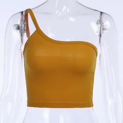 One Shoulder Straps Tank Top Mssza