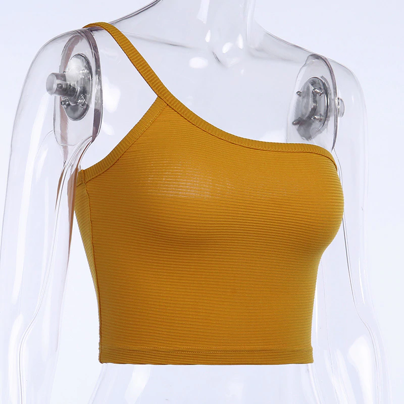 One Shoulder Straps Tank Top Mssza