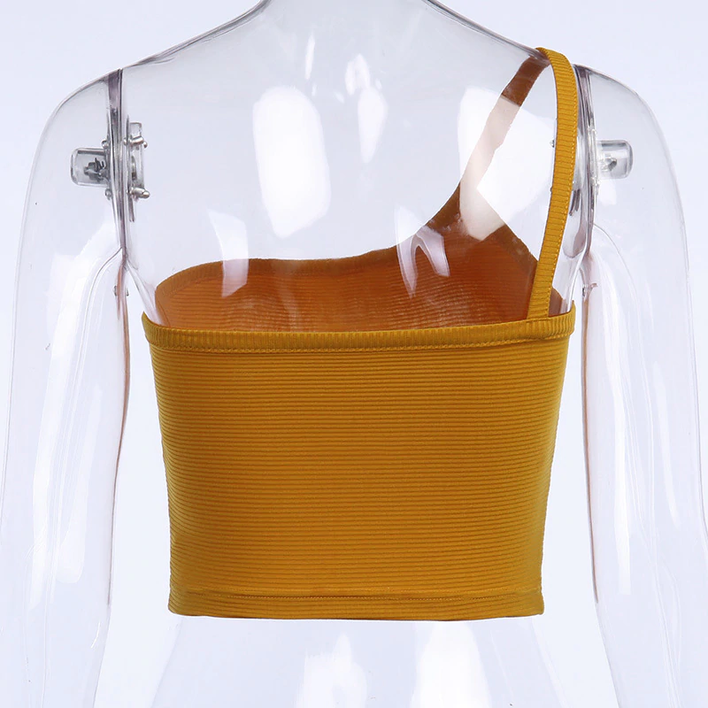 One Shoulder Straps Tank Top Mssza