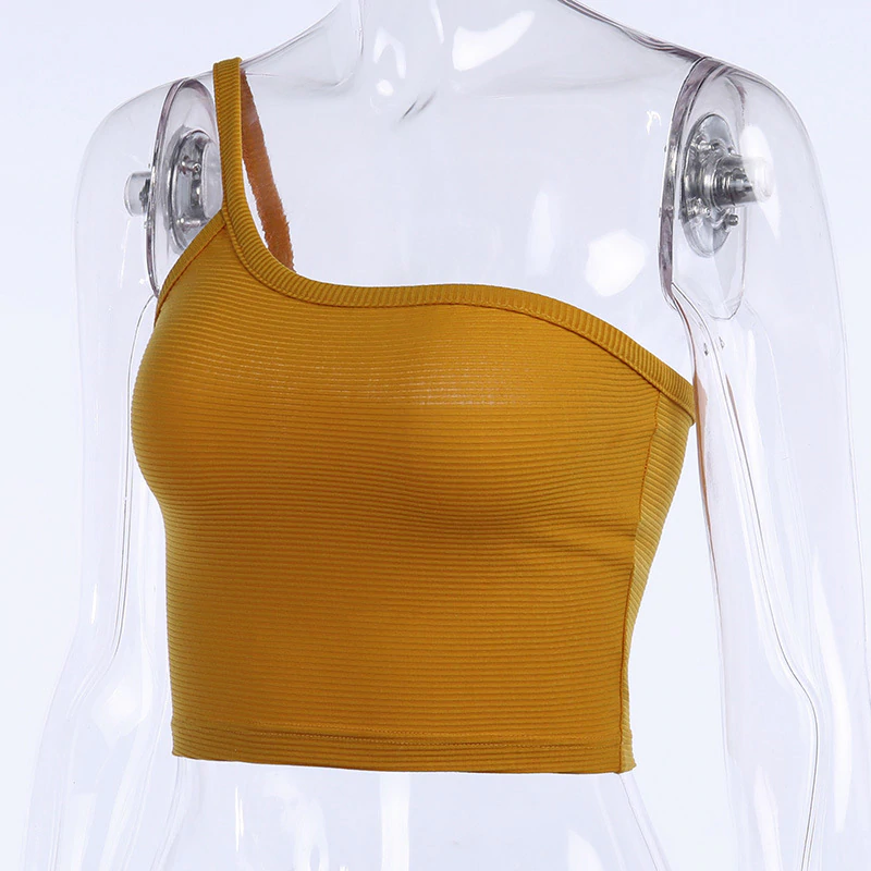 One Shoulder Straps Tank Top Mssza