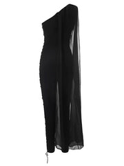 One Shoulder Train Lace Up Sleeveless Skinny Jumpsuit Mssza