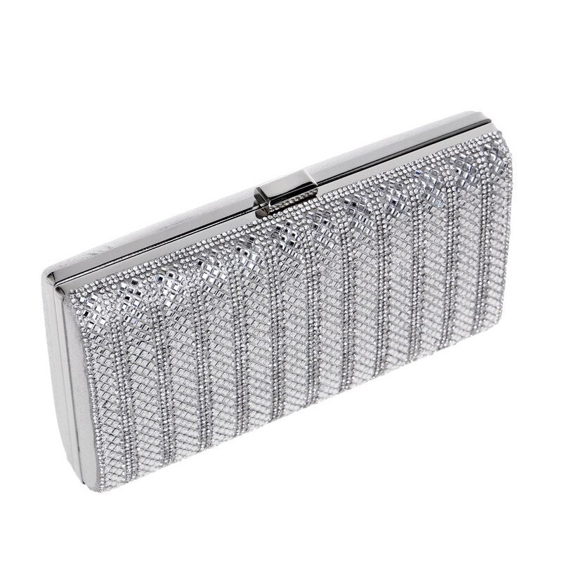 One Side Rhinestones Evening Party Clutch Mssza
