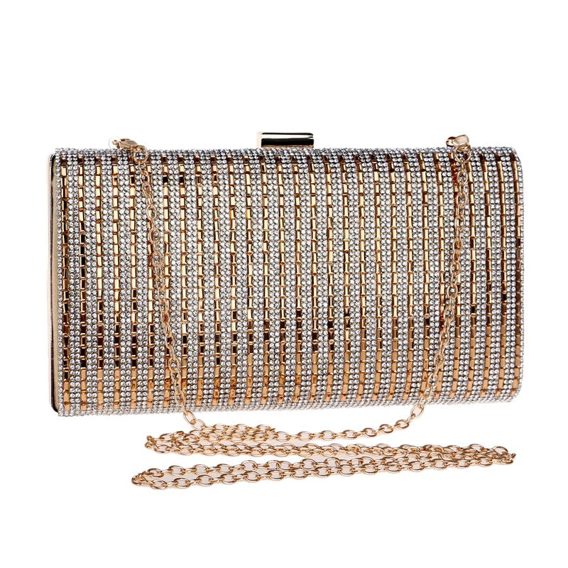 One Side Rhinestones Evening Party Clutch Mssza