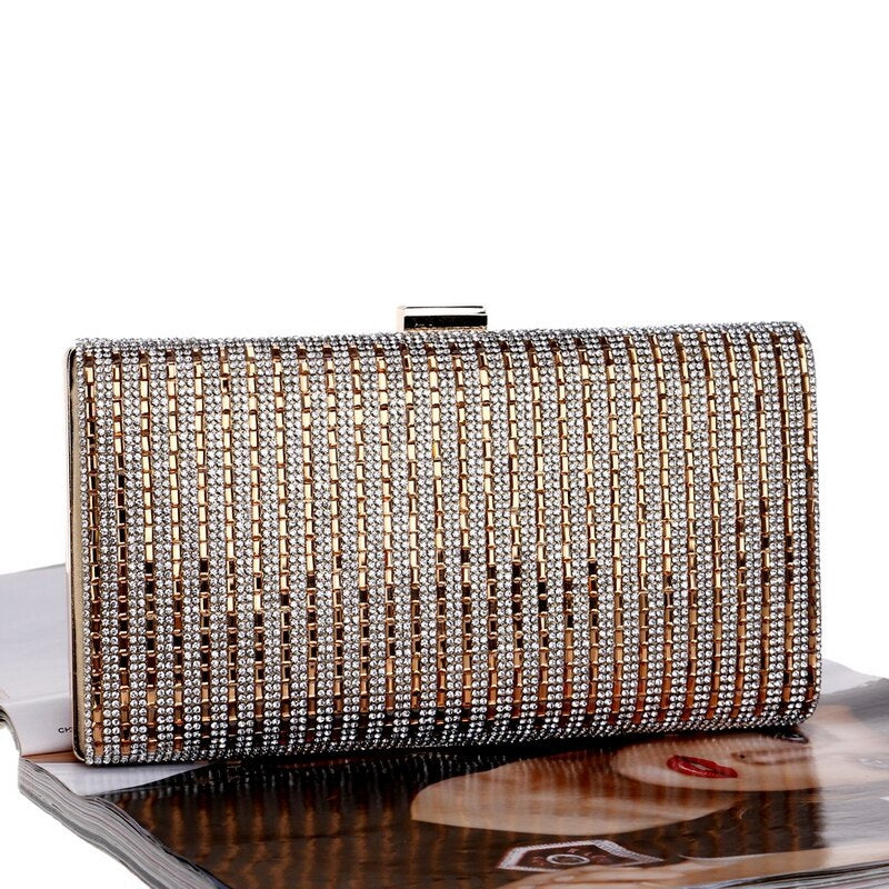 One Side Rhinestones Evening Party Clutch Mssza