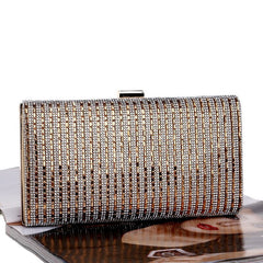 One Side Rhinestones Evening Party Clutch Mssza