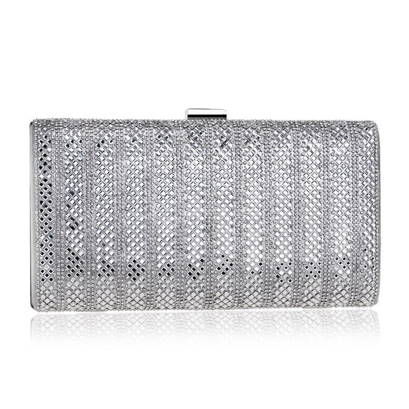 One Side Rhinestones Evening Party Clutch Mssza