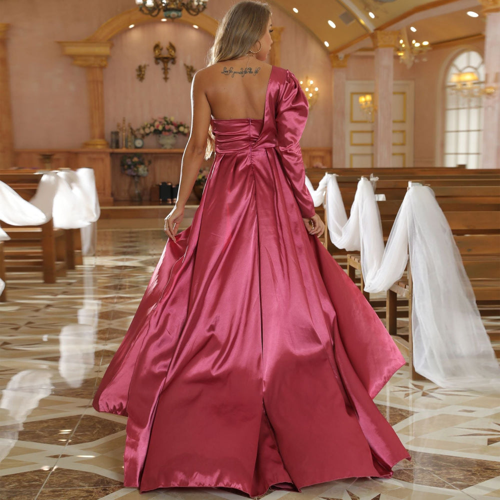 One-shoulder Long Sleeve Cocktail Dress Mssaz Desses