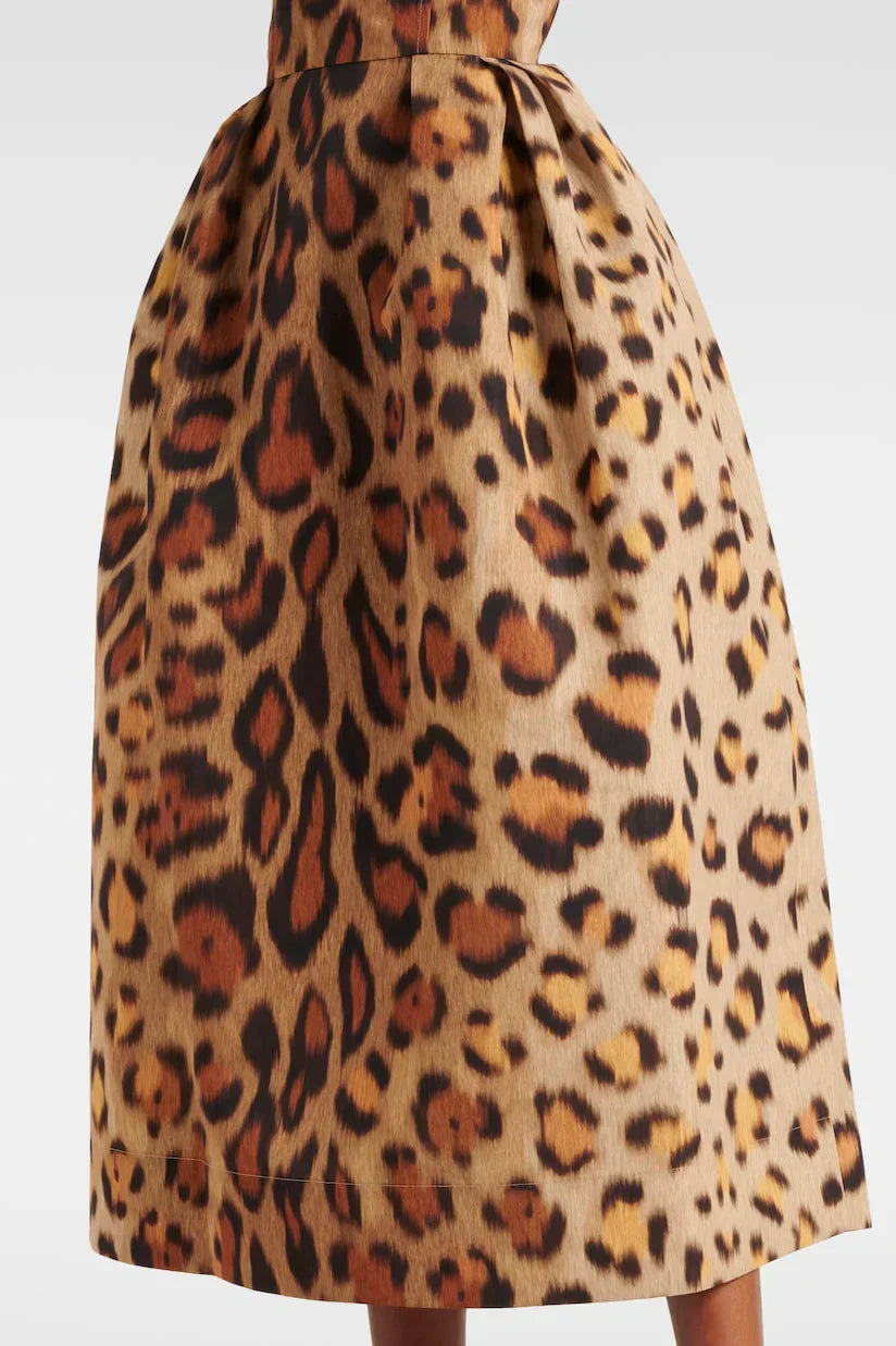 Animal-print Bustier Midi Dress Mssaz Desses