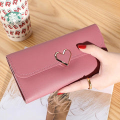 PU Holder Large Capacity Heart-Shaped Hasp Wallet Mssza