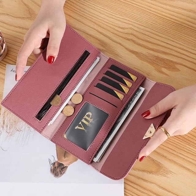 PU Holder Large Capacity Heart-Shaped Hasp Wallet Mssza