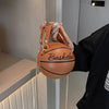 Basketball Letter Print PU Leather Chain Teenagers Crossbody Bags Mssza