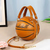 Basketball Letter Print PU Leather Chain Teenagers Crossbody Bags Mssza