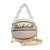 Basketball Letter Print PU Leather Chain Teenagers Crossbody Bags Mssza