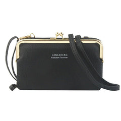 PU Leather Horizontal Zipper Crossbody Small Wallet Mssza