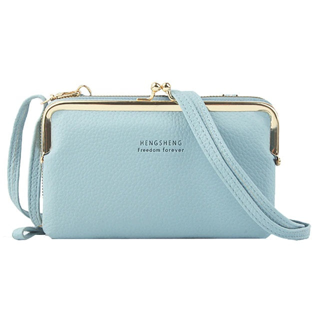 PU Leather Horizontal Zipper Crossbody Small Wallet Mssza