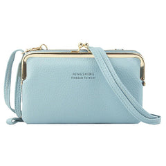 PU Leather Horizontal Zipper Crossbody Small Wallet Mssza