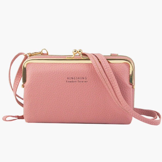 PU Leather Horizontal Zipper Crossbody Small Wallet Mssza