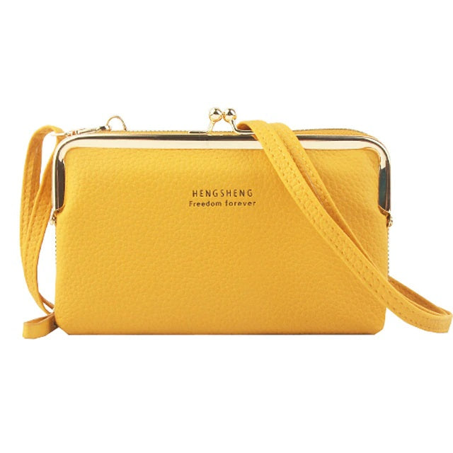 PU Leather Horizontal Zipper Crossbody Small Wallet Mssza