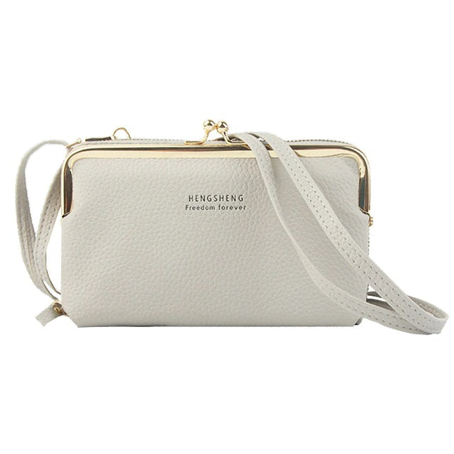 PU Leather Horizontal Zipper Crossbody Small Wallet Mssza