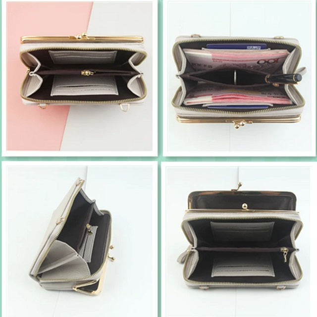 PU Leather Horizontal Zipper Crossbody Small Wallet Mssza