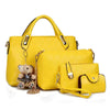 PU Leather Luxury Designer Handbag Messenger Bag Shoulder Bag Wallet 4pcs Set Bag Mssza