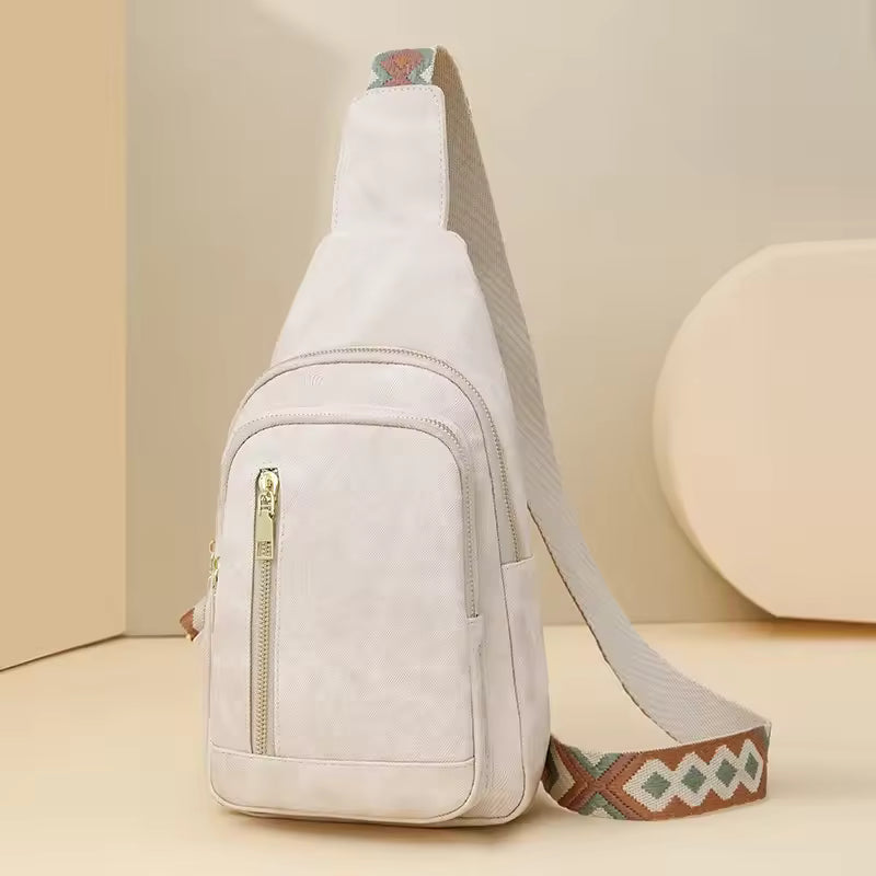 PU Leather Pack Crossbody Chest Main Shoulder Messenger Sling Bag Mssza