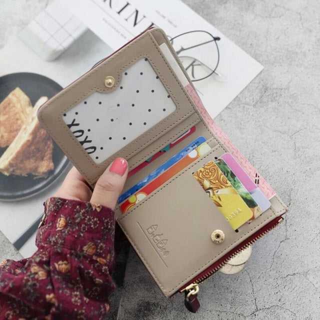PU Leather Printed Zipper Mini Wallet Mssza