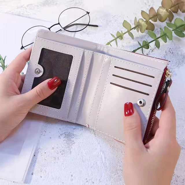 PU Leather Printed Zipper Mini Wallet Mssza