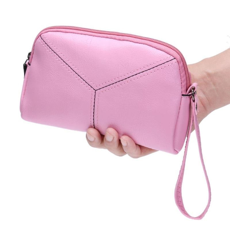 PU Leather Solid Color Long Wallet Clutch Bag Mssza