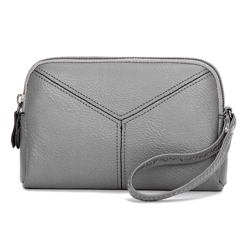 PU Leather Solid Color Long Wallet Clutch Bag Mssza