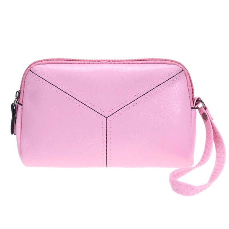 PU Leather Solid Color Long Wallet Clutch Bag Mssza