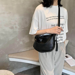 PU Leather Solid Soft Shoulder Bag Mssza