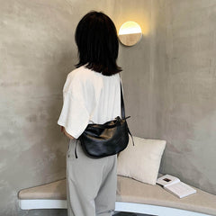 PU Leather Solid Soft Shoulder Bag Mssza